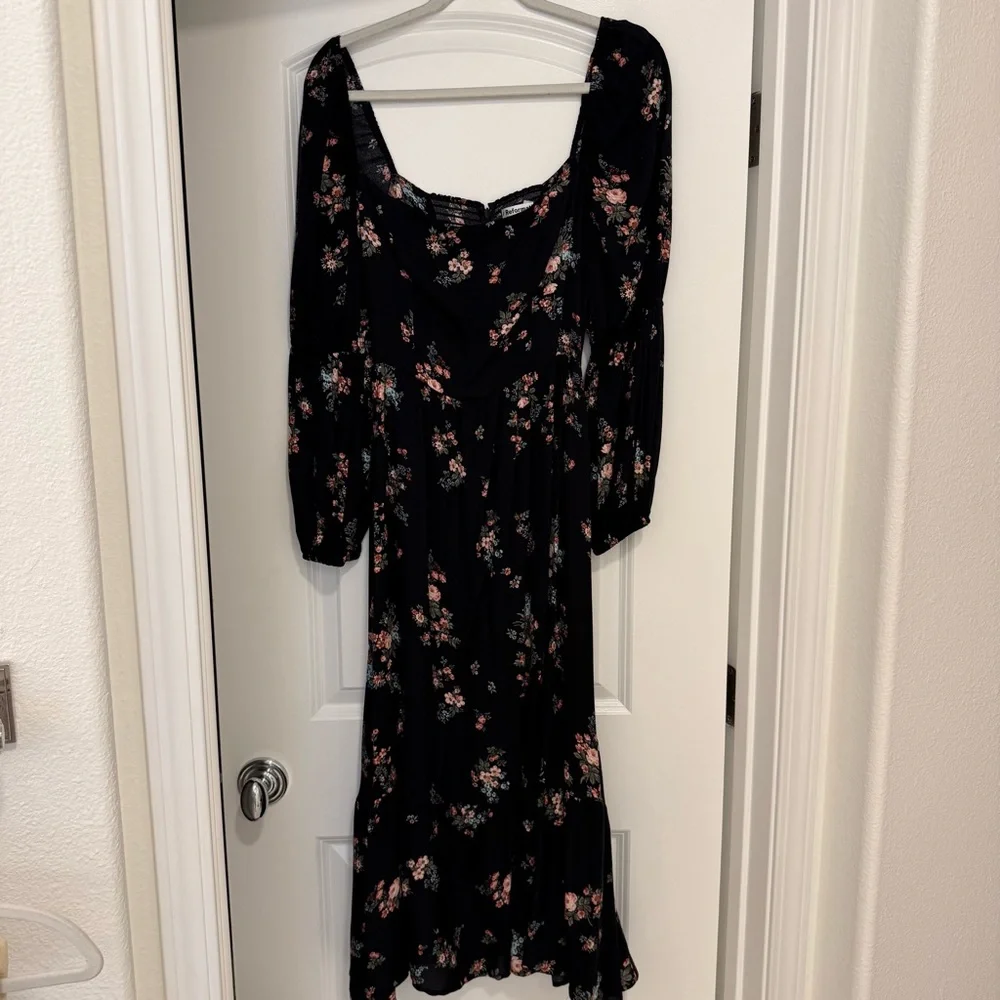 Reformation Mica Floral Square-Neck Midi Dress - Picture 8 of 9